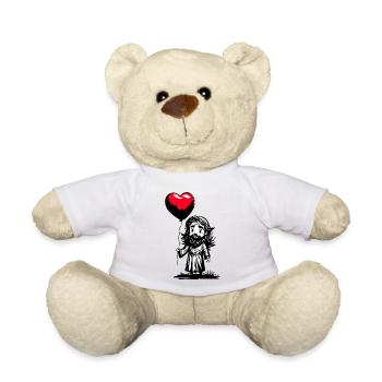 Jesus mit Herz Luftballon - Heartful Creatures - Teddy - Weiß - Vorne