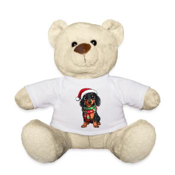 Teckel de Noël - Nounours - blanc - Devant