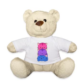 süße bisexuelle Katzen LGBT BI - Teddy - Weiß - Vorne