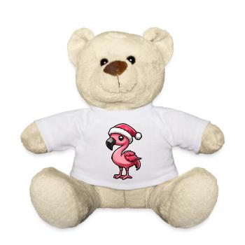 Noël flamant rose - Nounours - blanc - Devant
