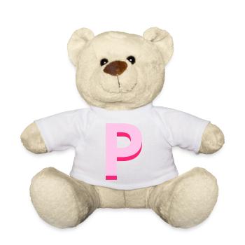 Pop und moderner rosa Buchstabe p - Teddy - Weiß - Vorne