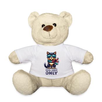 katze sonnenbrille comic cool - Teddy - Weiß - Vorne