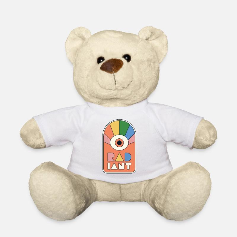 Radiant – Geometrische Retro-Sonnenstrahlen - Teddy - Weiß