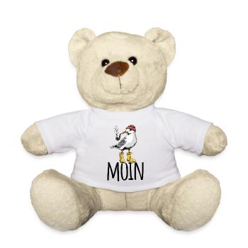 Möwe - Moin - Nordsee - Geschenk - Teddy - Weiß - Vorne