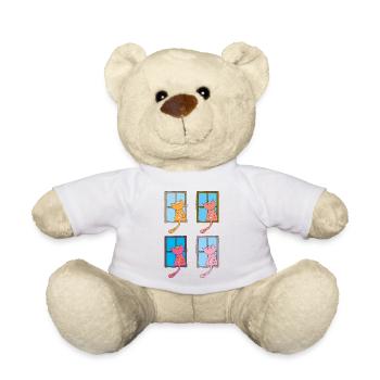 katzen am fenster bunt - Teddy - Weiß - Vorne