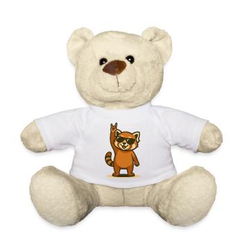 Roter Panda Rocker – Cooles Panda Jungtier - Teddy - Weiß - Vorne