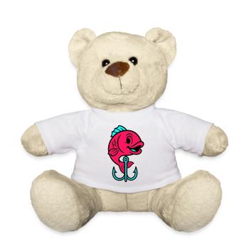Poisson Hameçon Bande dessinée - Nounours - blanc - Devant