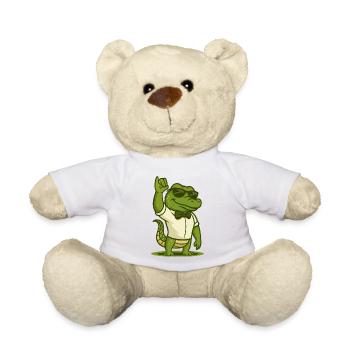 Salt Shaker Crocodile - Teddy Bear - white - Front