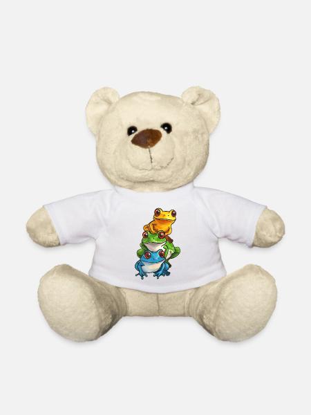 Grenouilles empilées dessin animé - Nounours - blanc