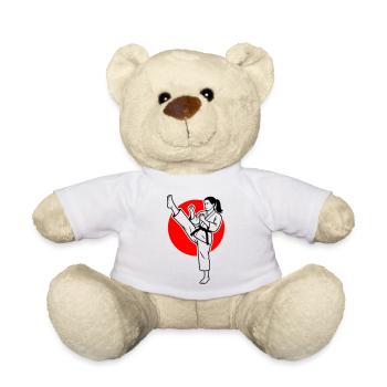 Karate Mae-Geri - Teddy Bear - white - Front