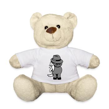 Cheval Gangster Chapeau Lunettes de soleil Criminal Cool - Nounours - blanc - Devant
