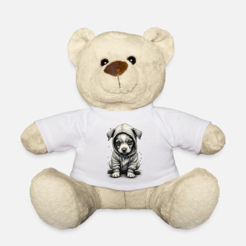 🐶 Welpe mit Sweatshirt - Teddy - Weiß