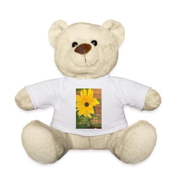 Sunflower with Inspirational Quote - Teddy Bear - white - Front