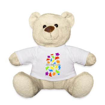 Touches colorées de couleur - Nounours - blanc - Devant