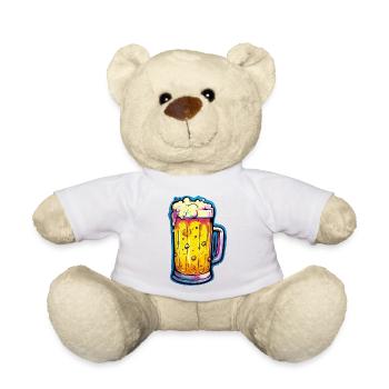 Beer Comic Beer Glass - Teddy Bear - white - Front
