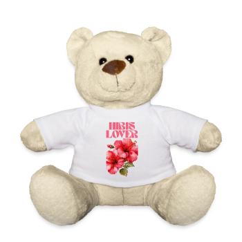 Hibis Lover Floral T-Shirt Design - Nounours - blanc - Devant