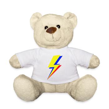 Geometrischer mehrfarbiger Blitz - Teddy - Weiß - Vorne