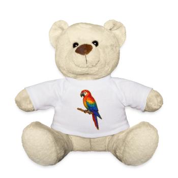 Bunter Papagei Patchwork - Teddy - Weiß - Vorne