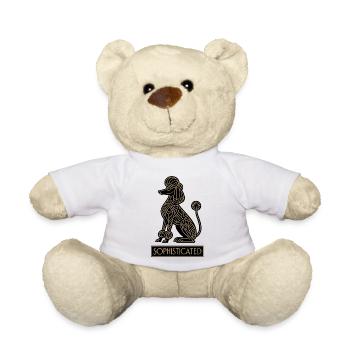 Golden Sophisticated Poodle Dog - Teddy Bear - white - Front