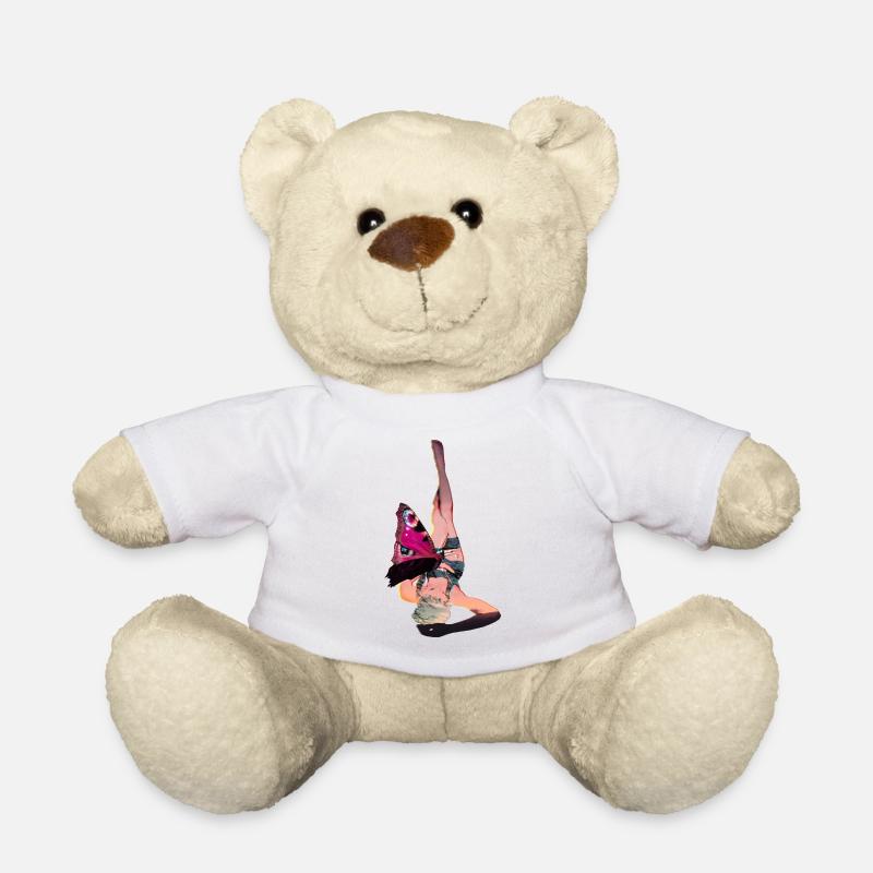 Femme allongée avec papillon - Nounours - blanc