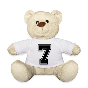 Grunge Seven Number with Scratched Texture - Teddy Bear - white - Front
