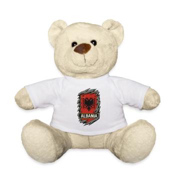 Bouclier emblème de l’aigle albanais - Nounours - blanc - Devant