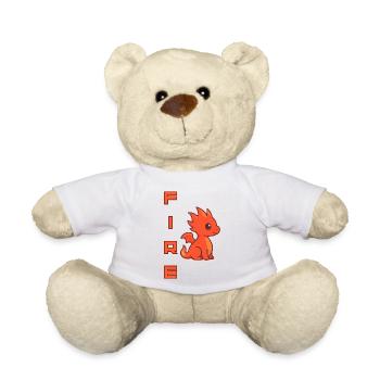 Cartoon Flammendrache - Teddy - Weiß - Vorne