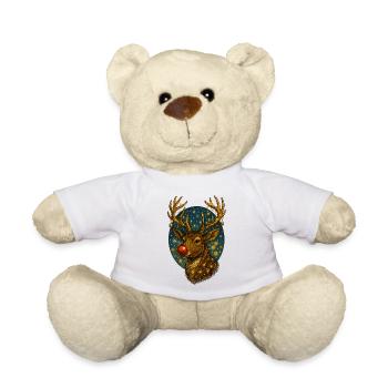 Christmas Reindeer - Teddy Bear - white - Front