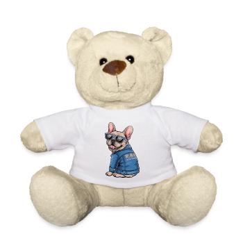 French Bulldog with Sunglasses - Teddy Bear - white - Front