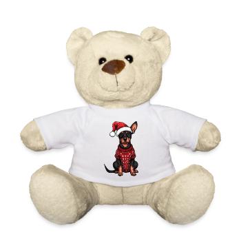 Dobermann Hund Weihnachten - Teddy - Weiß - Vorne