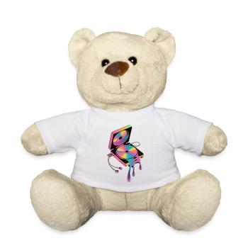 Retro Discman Psychedelic CD Player 90s - Teddy Bear - white - Front