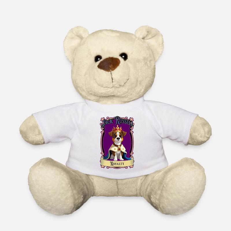Royal Jack Russell Crowned Portrait - Teddy Bear - white
