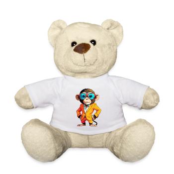 Colorful monkey in suit with sunglasses - Teddy Bear - white - Front