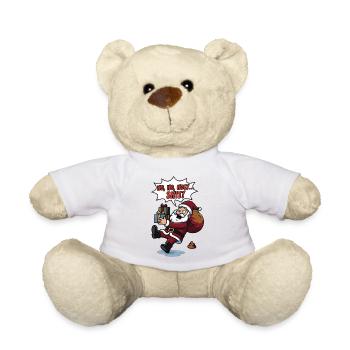 Nikolaus Weihnachtsmann Eskalation Weihnachten - Teddy - Weiß - Vorne
