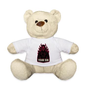 Devil Your Sin, Evil Demon, Hellflames - Teddy Bear - white - Front