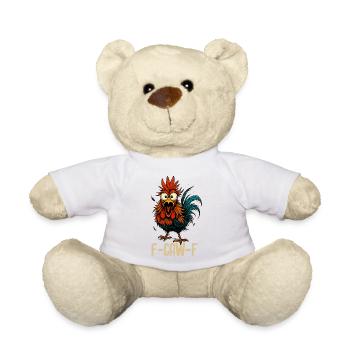 F Caw F Rooster Funny Bird F-CAW-F Chicken - Teddy - Weiß - Vorne