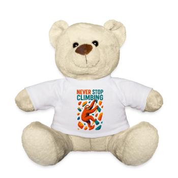 Bouldering Sloth Climbing Motivation Gift - Teddy Bear - white - Front