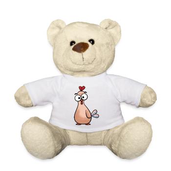 Poulet aux yeux googly de dessins animés - Nounours - blanc - Devant