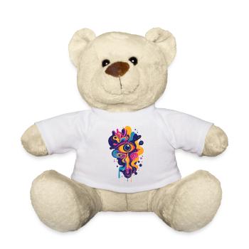 Graphismes d’art psychédélique colorés LSD - Nounours - blanc - Devant