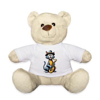 Jazz Cat au saxophone - Nounours - blanc - Devant
