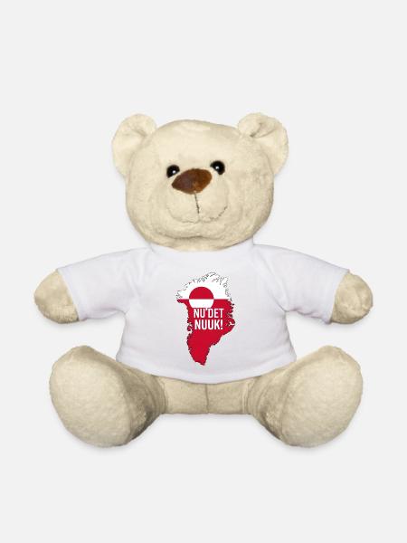 Grönlandkarte mit Flagge und Nuuk-Slogan - Teddy - Weiß