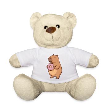 Capybara avec motif d’animal mignon en beignet - Nounours - blanc - Devant