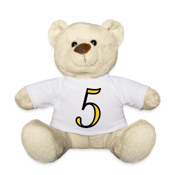 5. ANNIVERSAIRE. 5 ANS. 5e ANNIVERSAIRE - Nounours - blanc - Devant