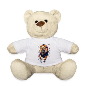 Colorful Lion Eruption - Teddy Bear - white - Front