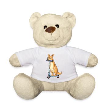 Cute kangaroo on scooter lonely in Australia - Teddy Bear - white - Front