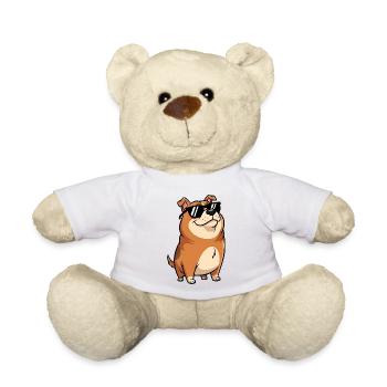 Dicker Dackel mit Sonnenbrille - Teddy - Weiß - Vorne