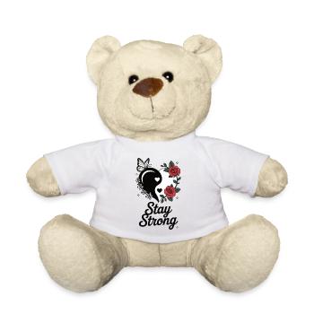 Stay Strong Shirt – Yin Yang Herz mit Rosen - Teddy - Weiß - Vorne
