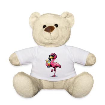 Flamingo Cocktail mit Sonnenbrille - Teddy - Weiß - Vorne