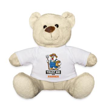 Trust Me Farmer Chicken Illustration - Teddy Bear - white - Front