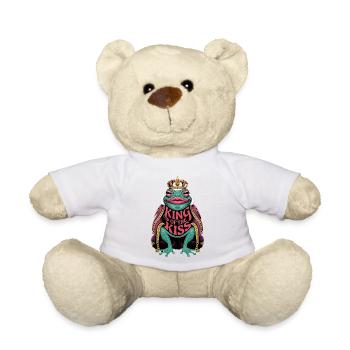 King Of The Kiss Funny Frog Prince Kiss Saying - Teddy Bear - white - Front